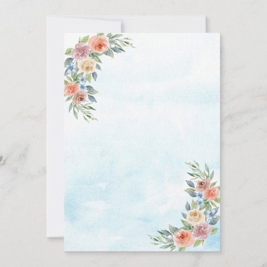 Aquarellfarben Ankerplatz & Blume Polterabend Einl Einladung (Rückseite)