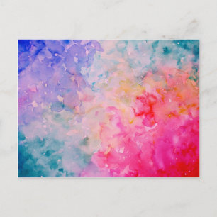 Aquarellfarben Art Print Abstrakt Universe Postkarte