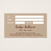 Aquarellfarben auf der kraft-Papier-Geschenkkarte (Rückseite)