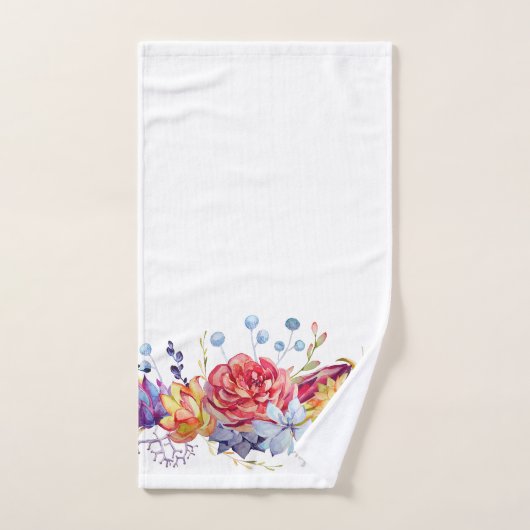 Aquarellfarben auf weißem Badetuch-Set Badhandtuch Set (Handtuch)