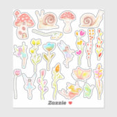 Aquarellfarben-Aufkleberpackung für den Blumengart Aufkleber (Blatt)