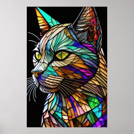 Aquarellfarben aus Glas Art Katze 2:3 Poster (Vorne)