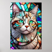 Aquarellfarben aus Glas Art Katze 2:3 Poster (Vorne)