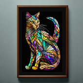 Aquarellfarben aus Glas Art Katze 2:3 Poster