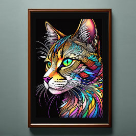 Aquarellfarben aus Glas Art Katze 2:3 Poster