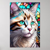 Aquarellfarben aus Glas Art Katze 2:3 Poster (Vorne)