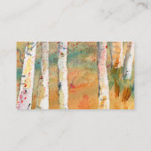 Aquarellfarben Autumn Aspen Trees Visitenkarte (Rückseite)