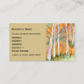 Aquarellfarben Autumn Aspen Trees Visitenkarte (Vorderseite)
