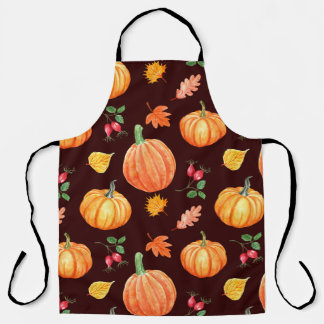Aquarellfarben Autumn Pumpkin Floral Pattern Schürze