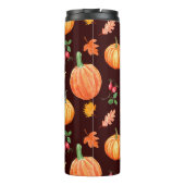 Aquarellfarben Autumn Pumpkin Floral Pattern Thermosbecher (Rückseite)