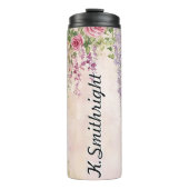 Aquarellfarben beeinflussende Blume mit Rose Thermosbecher (Vorderseite)