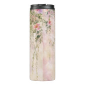Aquarellfarben beeinflussende Blume mit Rose Thermosbecher (Rückseite)