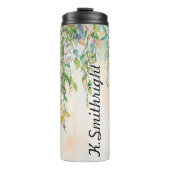 Aquarellfarben beeinflussende Blume mit Rose Thermosbecher (Vorderseite)