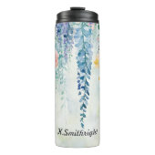 Aquarellfarben beeinflussende Pflanze mit Blume Thermosbecher (Vorderseite)