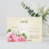 Aquarellfarben Begonias Floral Wedding RSVP Karte (Stehend Vorderseite)