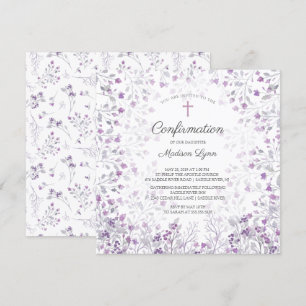 Aquarellfarben - Bejahung der violetten Blumen Einladung