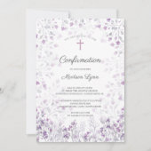 Aquarellfarben - Bejahung der violetten Blumen Einladung (Vorderseite)