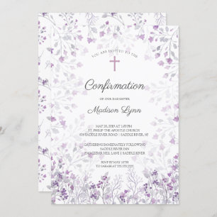 Aquarellfarben - Bejahung der violetten Blumen Einladung