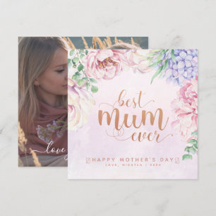 Aquarellfarben Beste Mama-Karte je Foto-Karte Karte