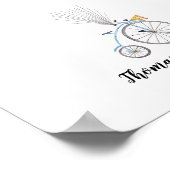 Aquarellfarben Bicycle Painting Fingerprint Gästeb Poster (Ecke)