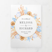Aquarellfarben-Bilderrahmen-Hochzeit Dreifach Gefaltete Einladung (Cover)