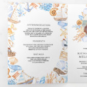 Aquarellfarben-Bilderrahmen-Hochzeit Dreifach Gefaltete Einladung (Innen Erste Seite)