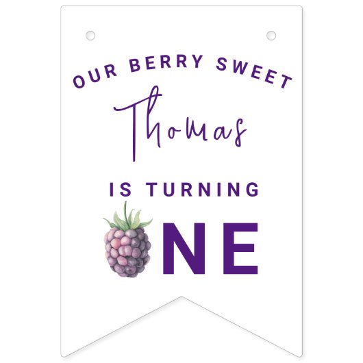 Aquarellfarben BlackBerry 1. Party Wimpelkette (Zweite Fahne)