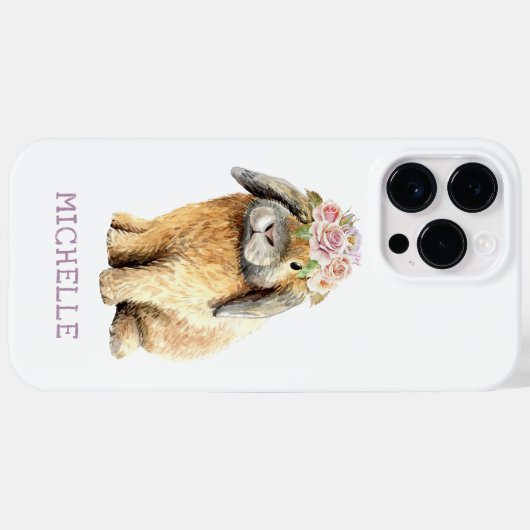 Aquarellfarben Bläschen Kaninchen Personalisierter Case-Mate iPhone Hülle (Rückseite (Horizontal))