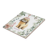 Aquarellfarben Bläschen Kaninchen Personalisierter Fliese (Seite)