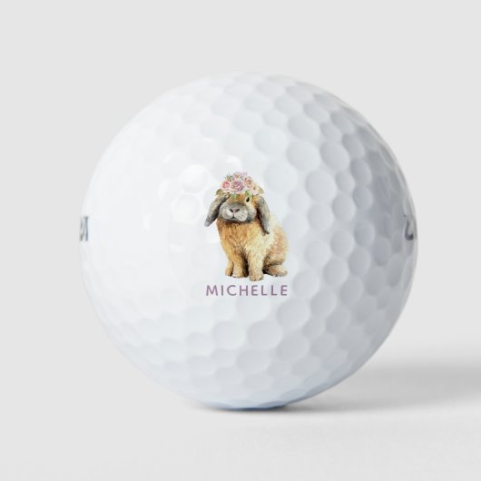 Aquarellfarben Bläschen Kaninchen Personalisierter Golfball (Vorderseite)