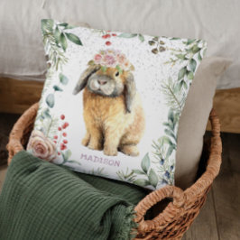 Aquarellfarben Bläschen Kaninchen Personalisierter Kissen