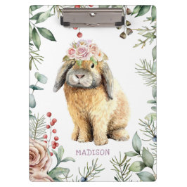 Aquarellfarben Bläschen Kaninchen Personalisierter Klemmbrett