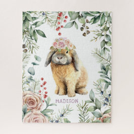 Aquarellfarben Bläschen Kaninchen Personalisierter Puzzle