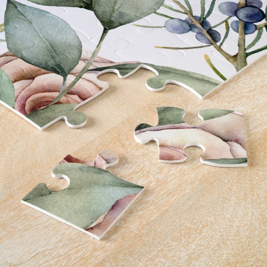 Aquarellfarben Bläschen Kaninchen Personalisierter Puzzle (Seite)