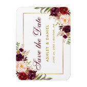 Aquarellfarben Bläserburgund Gold Save the Date Magnet (Vertikal)
