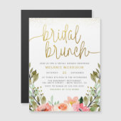 Aquarellfarben Bläserfarbenes Gold Bridal Brunch B Magneteinladung (Vorne/Hinten)