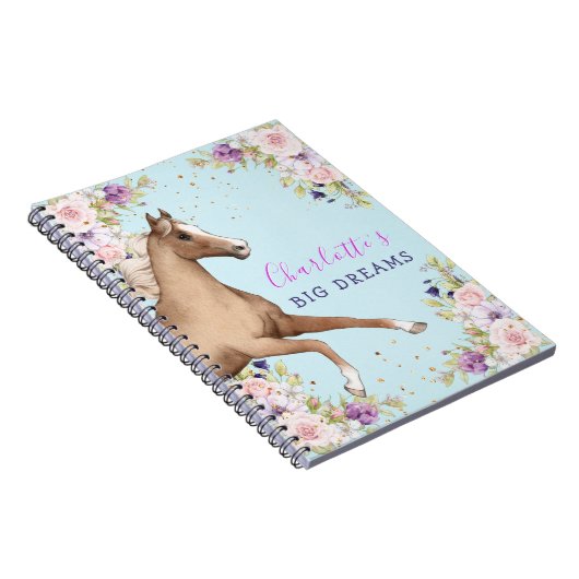 Aquarellfarben Bläsernbrown Horse SpiralNotebook Notizblock (Rechte Seite)