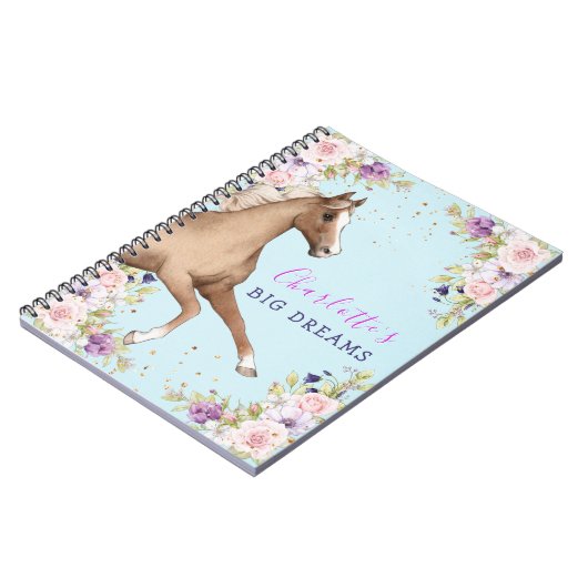 Aquarellfarben Bläsernbrown Horse SpiralNotebook Notizblock (Linke Seite)