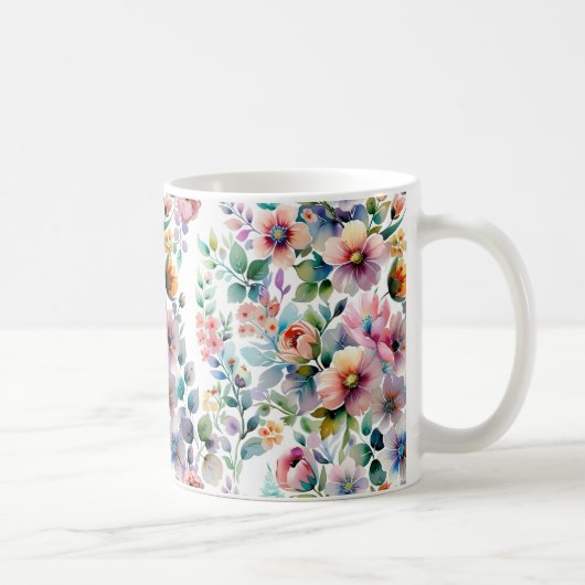 Aquarellfarben Bläsernes Nahtloses Muster Kaffeetasse (Rechts)