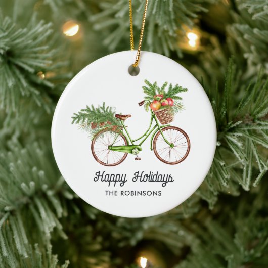 Aquarellfarben Bläserradfahrer Weihnachten Keramik Ornament (Baum)