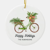 Aquarellfarben Bläserradfahrer Weihnachten Keramik Ornament (Vorne)