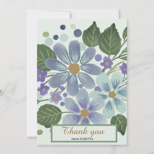 Aquarellfarben Blätter 03 Brautparty Danke Karte (Vorderseite)