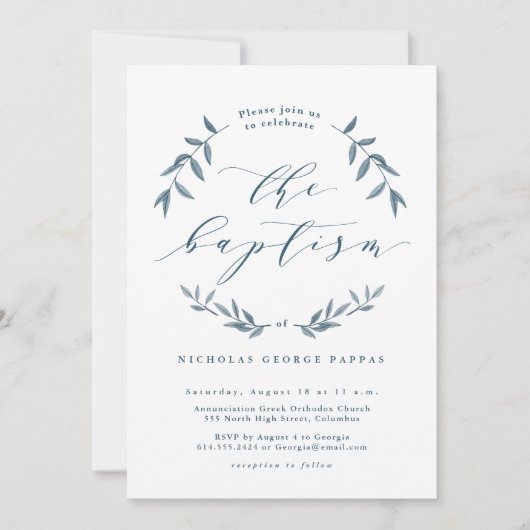 Aquarellfarben Blätter Blauer Taufe (Vorderseite)