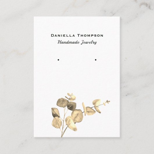 Aquarellfarben Blätter Boutique Schmuck Ohrring-An Visitenkarte (Vorderseite)