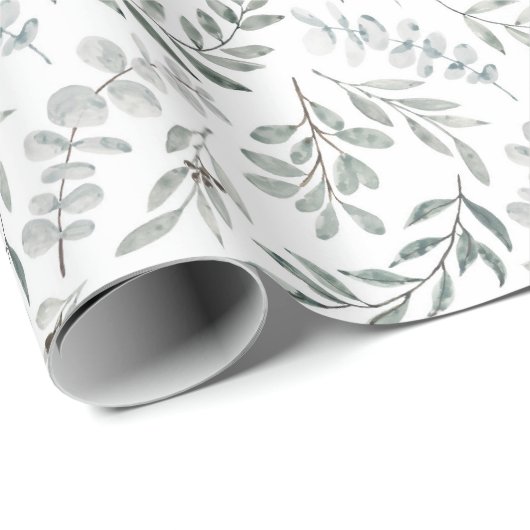 Aquarellfarben-Blätter Geschenkpapier (Rolleneckpunkt)