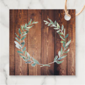 Aquarellfarben Blätter Holz Hochzeit Vielen Dank Geschenkanhänger (Rückseite)