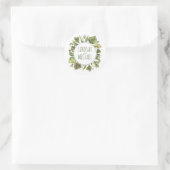 Aquarellfarben Blätter Laurel - Grünkraut Hochzeit Runder Aufkleber (Tasche)