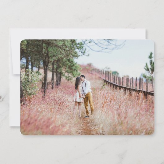 Aquarellfarben Blätter monogramm Foto Hochzeit RSV Einladung (Rückseite)