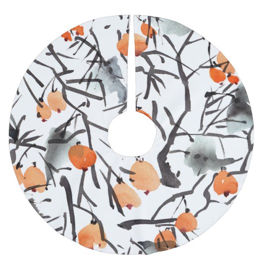Aquarellfarben Blätter Polyester Weihnachtsbaumdecke (Vorderseite)