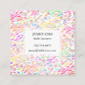 Aquarellfarben-Blätter sorgen für modernes Design Quadratische Visitenkarte (Rückseite)